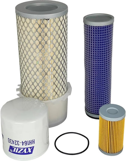 Maintenance Filter Kit for Compatible with Kubota L2250DT L2250F L2550DT L2550F L2650DT L2650DT-CA L2650DT-GST L2950DT L2950DT-GST L3450DT L3450DT-GST L3450DT-WET L3650DT-GST L3650F Oil Fuel Air