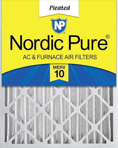 Nordic Pure 16x24x4 (Actual Size: 15 3/8 x 23 3/8 x 3 5/8) Pleated MERV 10 Air Filter 1 Pack