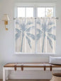 Summer Coconut Tree on Vintage Wood Grain Window Valance Curtains, Seaside Plants Light Filtering Kitchen Valance with 3-inch Rod Pocket for Living Room Bathroom Bedroom,2 Panel,52x45In