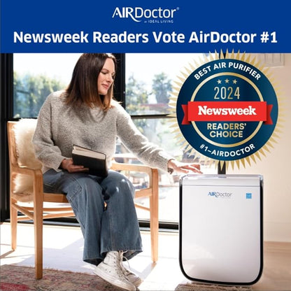 AIRDOCTOR AD2000 Air Purifier for Small & Medium Rooms and Small Bedrooms. 3 Stage Filtration with Pre-Filter, UltraHEPA, Carbon/VOC (AirDoctor 2000)