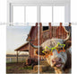 Farm Yaks Bedroom Curtains 63 Inch Length, Window Curtains Tab Top, Farmhouse Barn Funny Animals Butterfly Light Filtering Window Treatments Drapes 42"x63" 2 Panel
