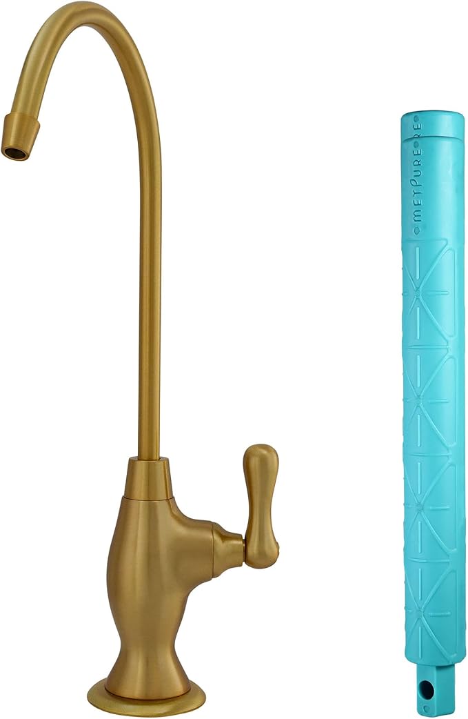 Metpure Non-airgap RO Faucet Reverse Osmosis Drinking Water Filtration System Water Dispenser Spout (Classic Bronze). Vase Style with Faucet Wrench.