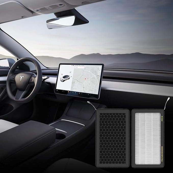Tesla Model 3/Y HEPA Cabin Air Filter 4 Pack - PM2.5 Activated Carbon Replacement for Model 3 Model Y (2016-2025) H13 True HEPA