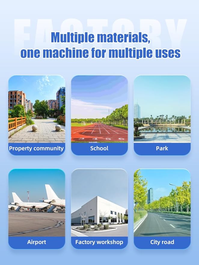 Electric Road Sweeper, Industrial Plant Sweeper, Heavy-Duty Floor Cleaner - Reinforced Main Brush for Manufacturing and Warehouse Environments