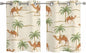 2 Panel Kitchen Cafe Curtains, Date Coconut Tree Sunlight Filtering Nature Air Through, Home Decor Window Covering Tier Curtains for Living Room 55W x 39L inch Desert Camels Botanical Tropical Beige