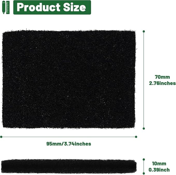 Compost Bin Carbon Odor Filters Substitute for Jo-seph Intelligent Waste Food Waste Caddy Replaceable Rectangle Activated Carbon Filters Pad for Kitchen (Pack of 4)