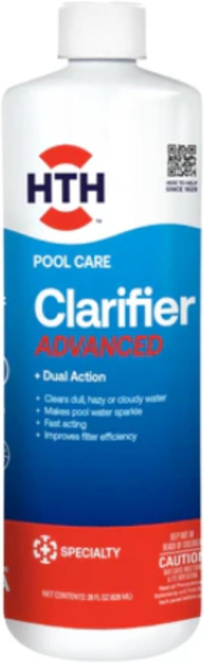 HTH 67212 Swimming Pool Care Clarifier Advanced - Crystal Clear Water in 24 Hours; Restores Clarity & Sparkle to Dull, Hazy or Cloudy Pool Water, Improves Filter Efficiency, Fast Acting