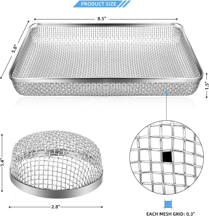 SVNR 3 Pack Flying Insect Screen for RV Refrigerator Vents, 8.5" x 5.8" x 1.5" & 1.4" x 2.8" x 1.4", Camper RV Furnace Vent Screen Accessories.