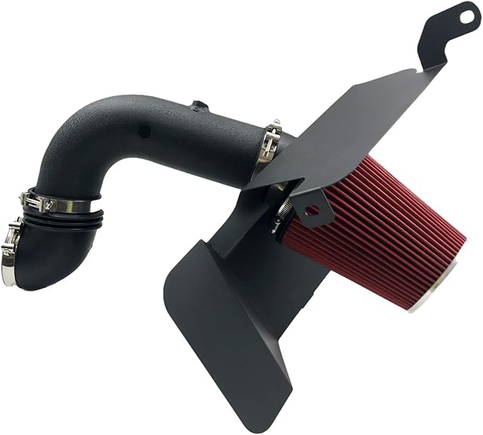 4 Inch Intake Pipe Perfit Formance Cold Air Intake Induction Kit with Filter 2003 2004 2005 2006 2007 Fit for Dodge Ram 2500 3500 5.9L L6 Turbo Diesel (Black Tube & Red Filter)