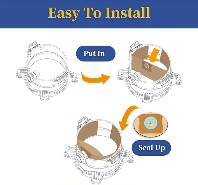 Pack14 DXVA19-4101 Vacuum Bags for DEWALT 6 to10 Gallon Shop Vac - Dust Collection Bags with Filter for DXV06P DXV09P DXV10P & Vacmaster VHBM,Replacement Parts BM08 Accessories Kit