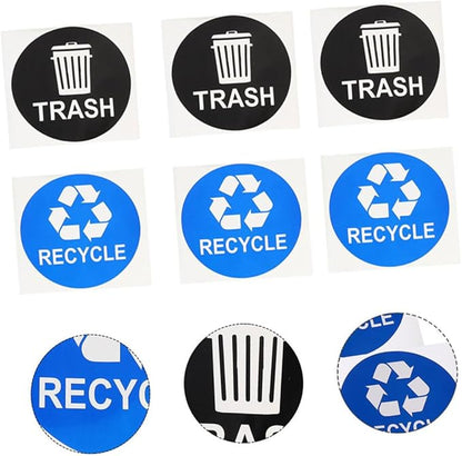 NUOBESTY 8pcs Recycle Sticker for Trash Can Waste Sorting Decals PVC Material for Kitchen Garbage Can