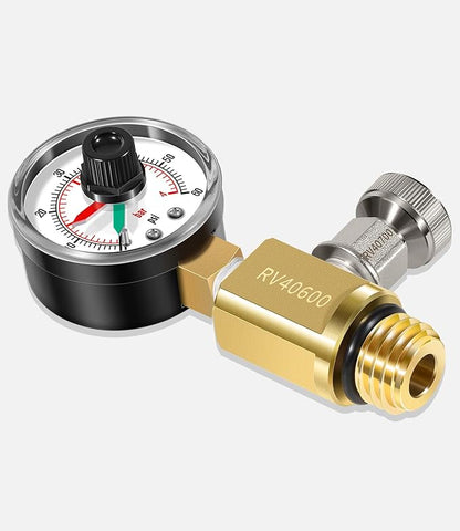 98209800 High Flow Manual Relief Valve/Air Relief Manual Valve Assembly with Pressure Gauge, Replacement for Pool and Spa Filter (RV40600 (98209800 Brass))