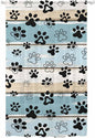 Sheer Curtains 96 Inches Long, Blue Beige Paw Print Semi Sheer Curtains Light Filtering Window Treatment, Vintage Farmhouse Country Wood Grain Privacy Voile Drapes for Living Room Bedroom 52x96 Inch