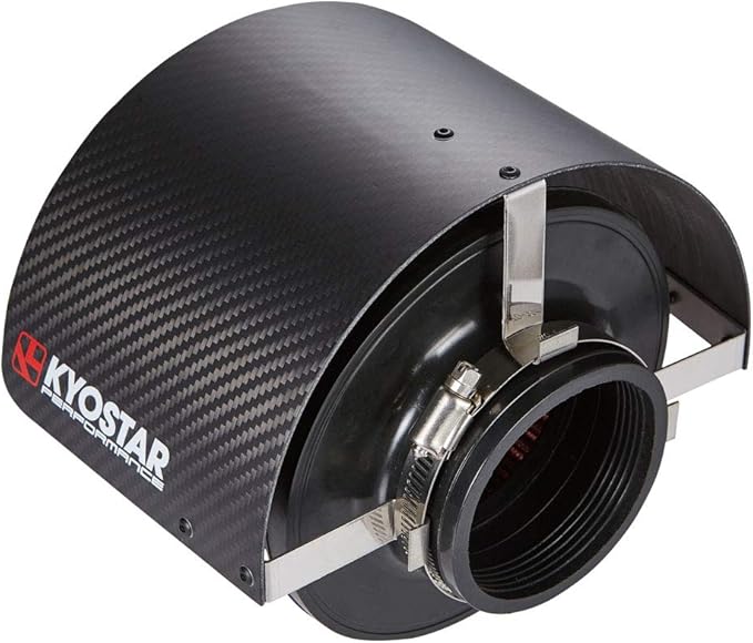 Kyostar Universal 100% Real Carbon fiber Air Filter Heat Shield Cover Burning Air Intake Filter Cover for 2.5-3.5" Cone Filter