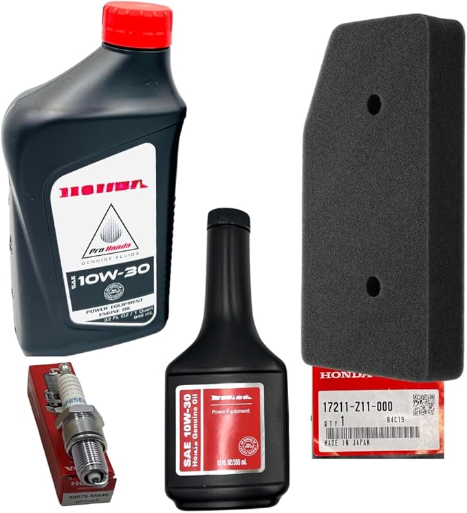 KINDZA Genuine Tune up kit for EB5000i EM5000is EB7000i EU6500is EM7000is Generator with Air Cleaner Element 17211-Z11-000 44 fl.oz Genuine Motor Oil 10W30 Spark Plug 98079-55846 BPR5ES