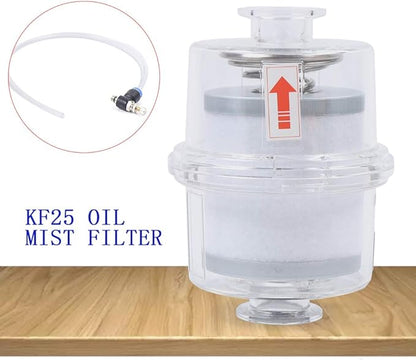YIYIBYUS New Oil Mist Filter for Vacuum Pump Fume Separator Exhaust Filter KF25 Interface High Efficiency Filtration 95%