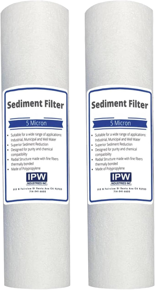 Pack of 2 Compatible Replacment filter set for GE GXWH04F GXWH20F GXWH20S GXRM10 GX1S01R Compatible Filters, 5 Micron Water Filter Cartridges by IPW Industries Inc.