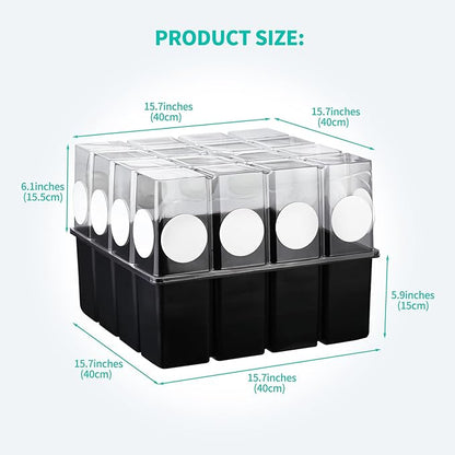 3 Set Mushroom Grow Kit Monotub with Filter Disks 43.5 Quart Vegetable Planting Tray Mini Greenhouse Germination Box for Seeds Growing Starting