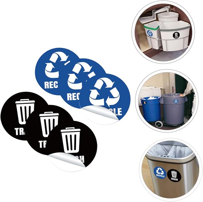Recycle Decals for Trash Can Waste Bin Sticker Waste Sorting Decals Remind Sorting Habit