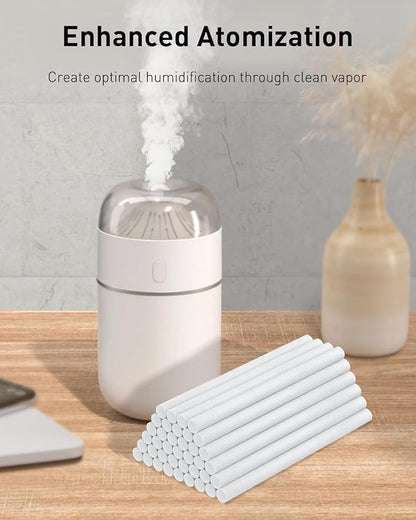 Pawfly 40 Pcs Humidifier Sticks, 5.35 Inch Mini Humidifier Filter Replacement Wicks, Small Portable USB Humidifier Filter Sticks, Air Diffuser Pure Wicks, Humidifier Filter Cotton Refill Sticks