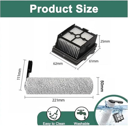 Hand-held Floor Scrubbers Roller Brush Hepa Filter Parts。Compatible for Tineco Floor ONE S5 Combo 。Wet Dry Vacuum Cleaner Replacement Spare
