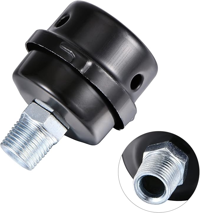 1/2" Thread Male Thread Diameter 20mm Air Compressor Silencer Filter, Thread Metal Air Compressor Intake Filter Sound Muffler Silencer, Air Compressor Replacement Parts