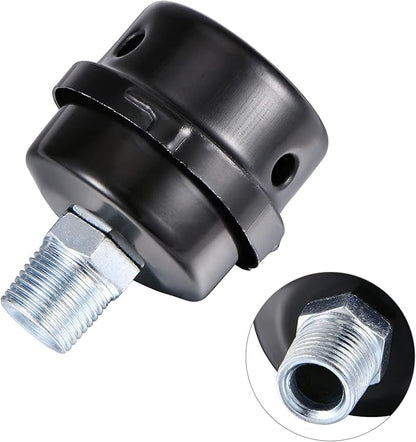 Pack of 2 1/2" Thread Male Thread Diameter 20mm Air Compressor Silencer Filter, Thread Metal Air Compressor Intake Filter Sound Muffler Silencer, Air Compressor Replacement Parts