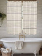 Vintage Country Wooden Board Window Valance Curtains, Gradient Wood Grain Line Light Filtering Kitchen Valance with 3-inch Rod Pocket for Living Room Bathroom Bedroom,2 Panel,42x63In