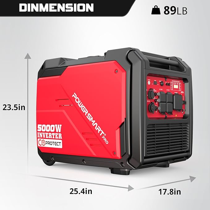 PowerSmart 5000-Watt Portable Inverter Generator with Electric Start, CO Protect, Super Quiet, 30 Amp for Home Use and Emergency Backup