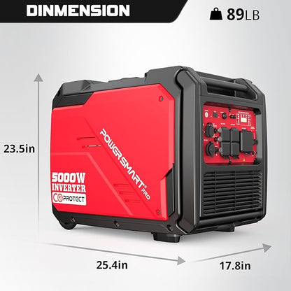 PowerSmart 5000-Watt Portable Inverter Generator with Electric Start, CO Protect, Super Quiet, 30 Amp for Home Use and Emergency Backup