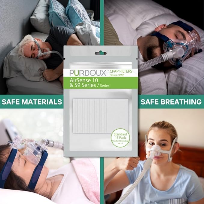 PURDOUX CPAP Filters for ResMed AirSense 10 and S9 Devices (Standard 15 Pack) - CPAP Supplies, CPAP Accessories, CPAP Supplies Filters for CPAP Machine