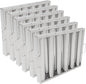 6Pcs 19.5W x 15.5H x 1.78TH Inch Commercial Hood Filters, 430 Stainless Steel 5 Grooves Hood Filters Restaurant Kitchen Exhaust Hoods for Grease Filter, Range Hood Baffle Filter
