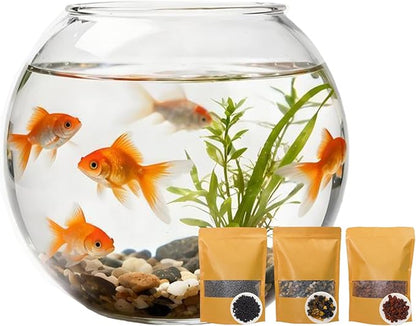3-in-1 Low Maintenance Aquarium Filter Bio Media: Volcanic Rock, Natural Gravel & Aquatic Plant Cultivation Soil - Helps Reduce Water Changes for Freshwater Tank, Pond