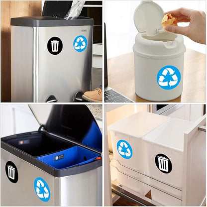 GLEAVI 1Set Waste Sorting Stickers Self Adhesive Garbage Bin Decals for Waste Management Home Office Waste Container Labels