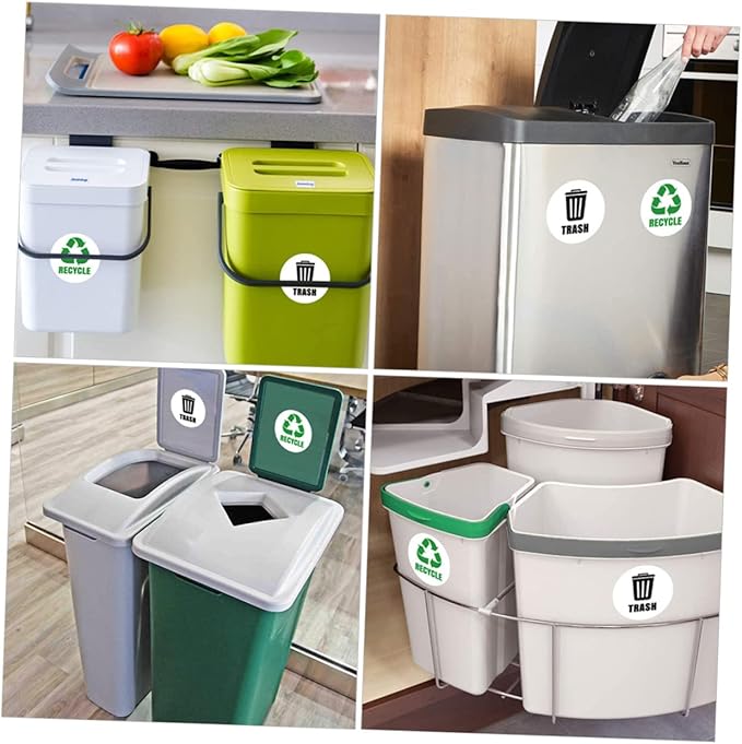 Bin Labels of Garbage Can Decals Material Reminding Stickers for Waste Sorting Indoor Recycling Bin Stickers