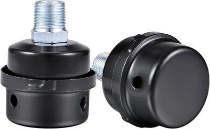 Pack of 2 1/2" Thread Male Thread Diameter 20mm Air Compressor Silencer Filter, Thread Metal Air Compressor Intake Filter Sound Muffler Silencer, Air Compressor Replacement Parts
