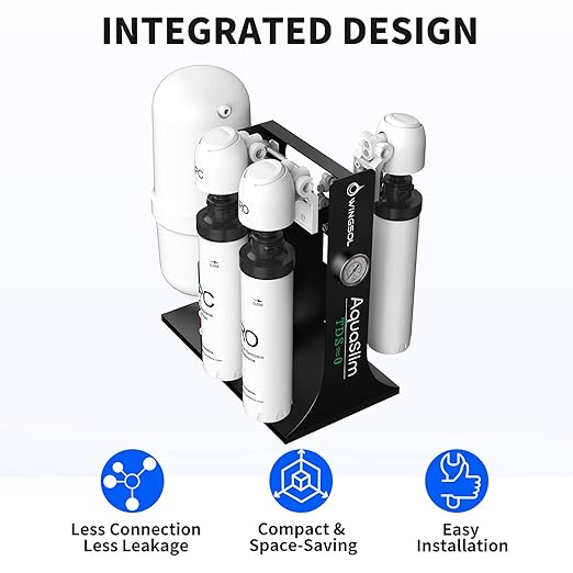 WINGSOL Integrated Reverse Osmosis Water Filter, NSF/ANSI 42/53/58, 8-Stage Under Sink RO Filtration System for 0 TDS Pure Water, Easy Installation Compact Size, No Electricity Needed