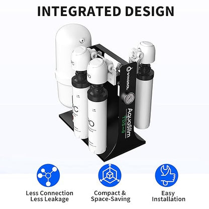 WINGSOL Integrated Reverse Osmosis Water Filter, NSF/ANSI 42/53/58, 8-Stage Under Sink RO Filtration System for 0 TDS Pure Water, Easy Installation Compact Size, No Electricity Needed