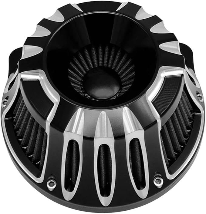 Air Filter Motorcycle Intake Cleaner Cnc Cut Kit Black for Harley Model Touring Street Glide 2008-2016 Softail 2016-2017 Fitment - C
