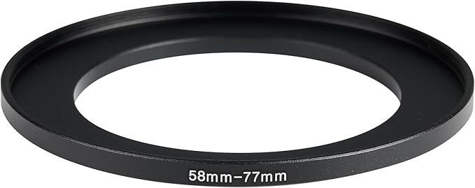 58-77mm Metal Step-Up/Down Ring Adapter Compatible with Mirrorless Cameras DSLR Lens, UV CPL ND Filter Thread Converter, Black