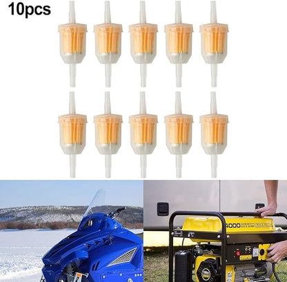 Inline Plastic Fuel Filters Set 10 Pieces For Lawn Garden Equipment And Gas Powered Engines, 6mm/8mm Compatibility