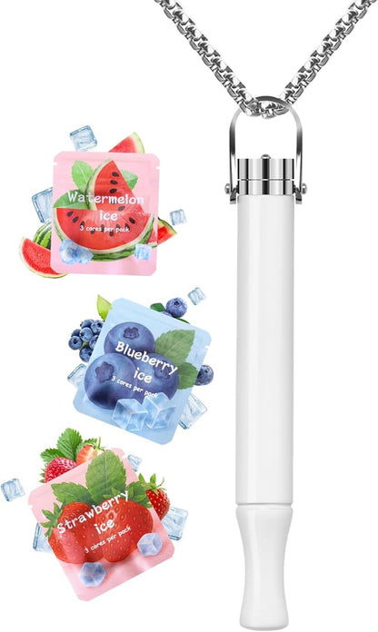 ASTOFLI Anti Smoking Breathing Necklace - Adjustable Quit Anxiety Necklaces for Women Stop Smoking Breathe Free with Filter Flavored Breathing Necklace with Resistance Smokeless Fidget Relief Whistle