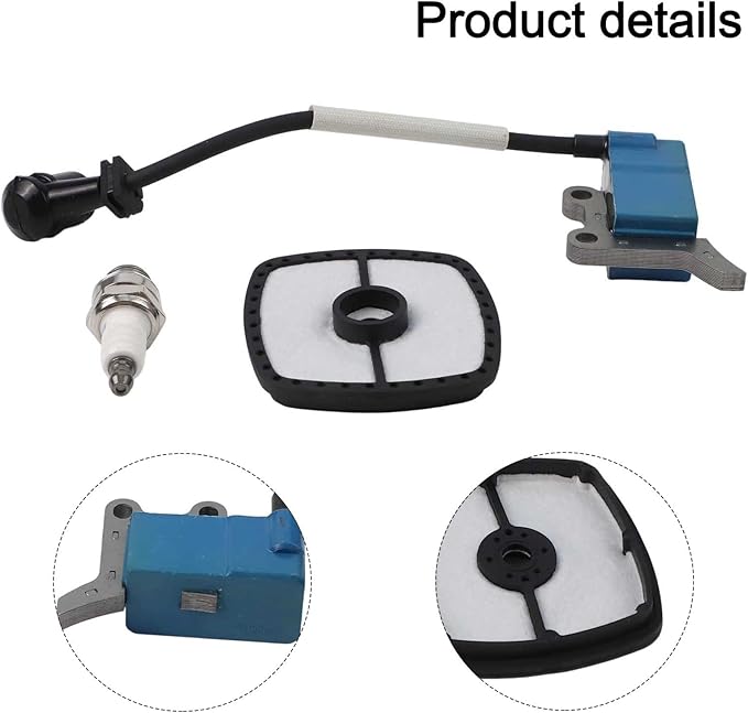 Ignition Coil Spark-Plug and Air Filter Kit for Echo SRM-225 SRM-2320T PAS-225 String Trimmers and Brushcutters Outdoor-Power Equipment Replacement Parts Blue