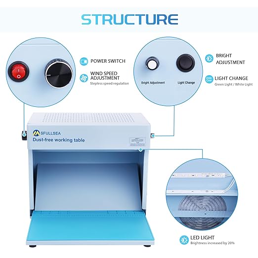 Laminar Flow Hood HEPA Filter Flow Hood Mycology HEPA Air filtration Fan Unit for Mushroom Mycology & Phone LCD Repair Laboratory Tissue Culture