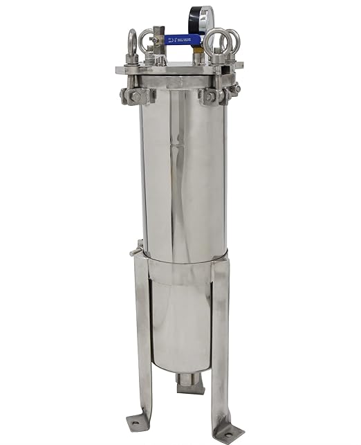 #4 Bag Filter Housing 304 Stainless Steel Filter Solid-Liquid Separation Tool 120PSI Industrial Sock Filter 1" Fnpt in/Out Bag Water Filter Purification Equipment