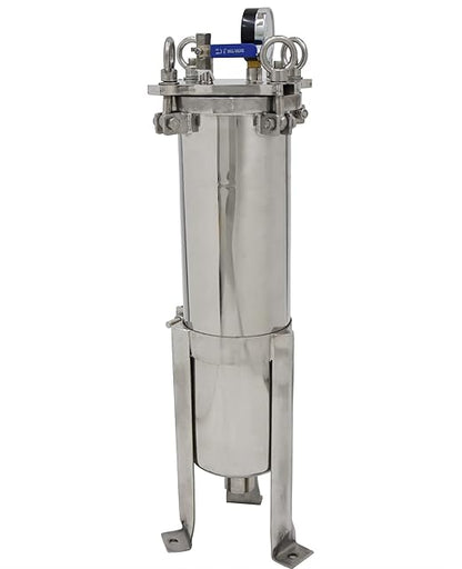 #4 Bag Filter Housing 304 Stainless Steel Filter Solid-Liquid Separation Tool 120PSI Industrial Sock Filter 1" Fnpt in/Out Bag Water Filter Purification Equipment