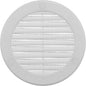 Vent Systems 4" Inch (Opening Dimensions) White Soffit Vent Cover - Plastic Round Air Vent Grille - Built-in Mesh Screen - HVAC Register Louver for Bathroom, Home, Kitchen