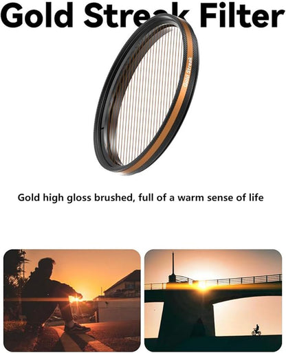 Fotorgear Camera Lens Filter,67mm Universal Phone Polarizer Filter Professional Photography for Camera Lens 67mm Clip On Filters CPL ND Black Mist Gold Streak for iPhone Xiaomi Huawei(Star Flare)