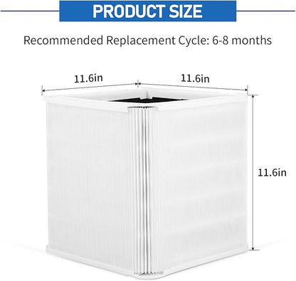 3 Pack 211+ Replacement Filters Compatible with Blue Pure 211+ Air Purifier, Consists of H13 True Filter and Activated Carbon, Collapsible Air