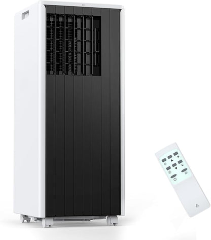 8000 BTU Portable Air Conditioner, Portable AC Unit with Fan & Dehumidifier, Air Conditioner Portable for Rooms Up to 350 Sq Ft, Remote Control, 24H Timer for Bedroom, Office, Apartment, Black & White